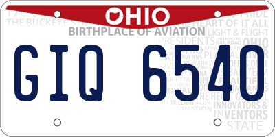 OH license plate GIQ6540