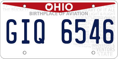 OH license plate GIQ6546