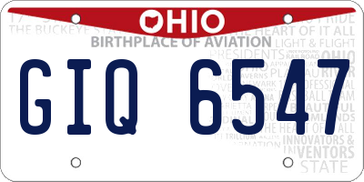 OH license plate GIQ6547