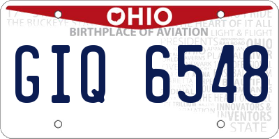 OH license plate GIQ6548