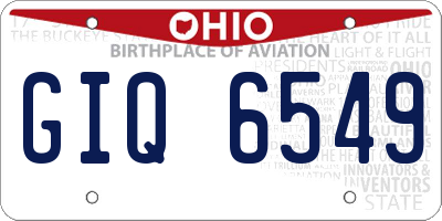 OH license plate GIQ6549