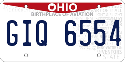 OH license plate GIQ6554