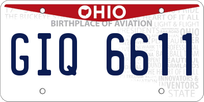 OH license plate GIQ6611