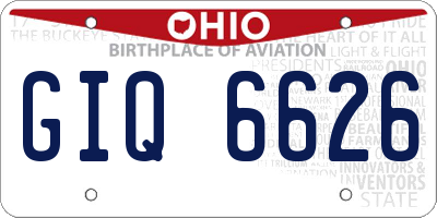 OH license plate GIQ6626