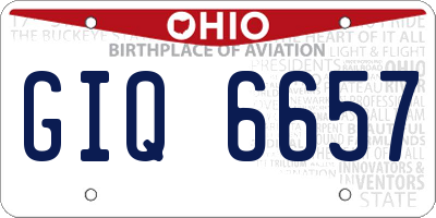 OH license plate GIQ6657