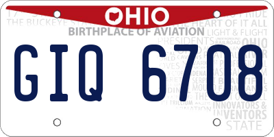 OH license plate GIQ6708