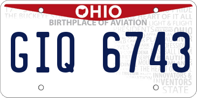 OH license plate GIQ6743