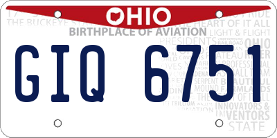 OH license plate GIQ6751