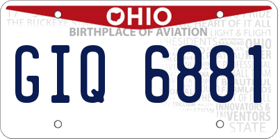 OH license plate GIQ6881