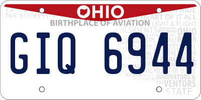 OH license plate GIQ6944