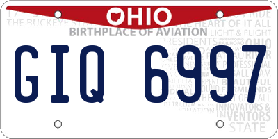 OH license plate GIQ6997