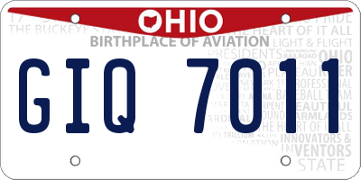 OH license plate GIQ7011
