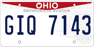 OH license plate GIQ7143