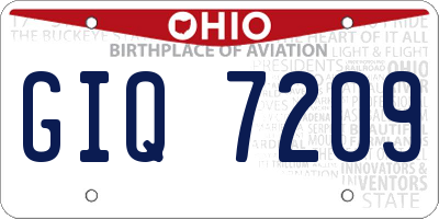 OH license plate GIQ7209