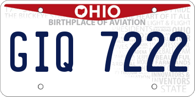 OH license plate GIQ7222