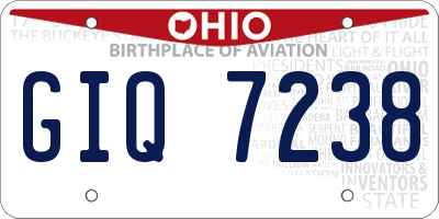 OH license plate GIQ7238