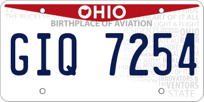 OH license plate GIQ7254
