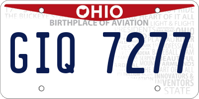 OH license plate GIQ7277