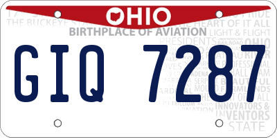 OH license plate GIQ7287