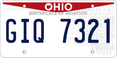 OH license plate GIQ7321
