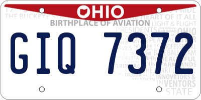 OH license plate GIQ7372