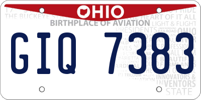 OH license plate GIQ7383