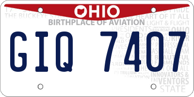 OH license plate GIQ7407