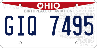 OH license plate GIQ7495
