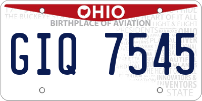 OH license plate GIQ7545