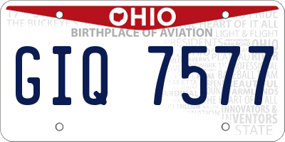 OH license plate GIQ7577
