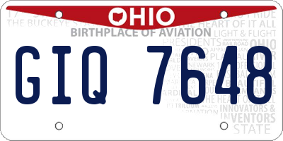 OH license plate GIQ7648