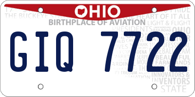 OH license plate GIQ7722