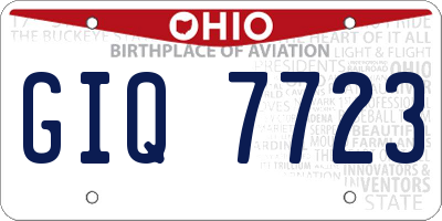 OH license plate GIQ7723