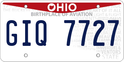 OH license plate GIQ7727