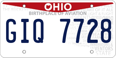 OH license plate GIQ7728