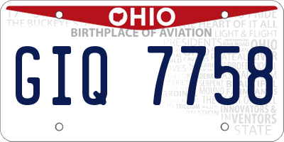 OH license plate GIQ7758