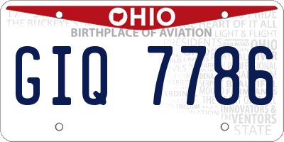 OH license plate GIQ7786