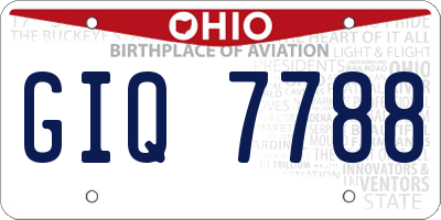 OH license plate GIQ7788