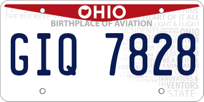 OH license plate GIQ7828