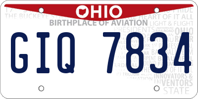 OH license plate GIQ7834