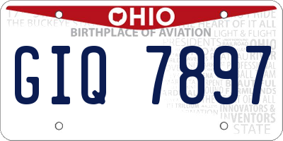 OH license plate GIQ7897