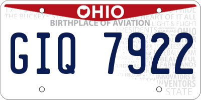 OH license plate GIQ7922