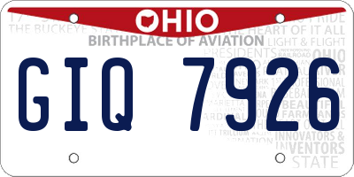 OH license plate GIQ7926