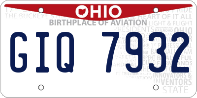 OH license plate GIQ7932