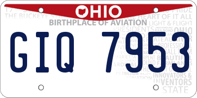 OH license plate GIQ7953