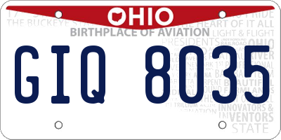 OH license plate GIQ8035