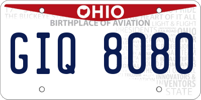 OH license plate GIQ8080
