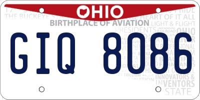 OH license plate GIQ8086
