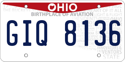 OH license plate GIQ8136
