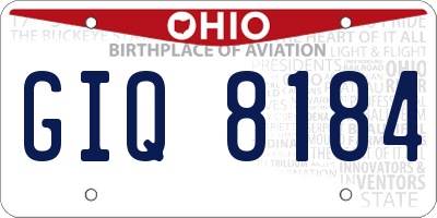OH license plate GIQ8184